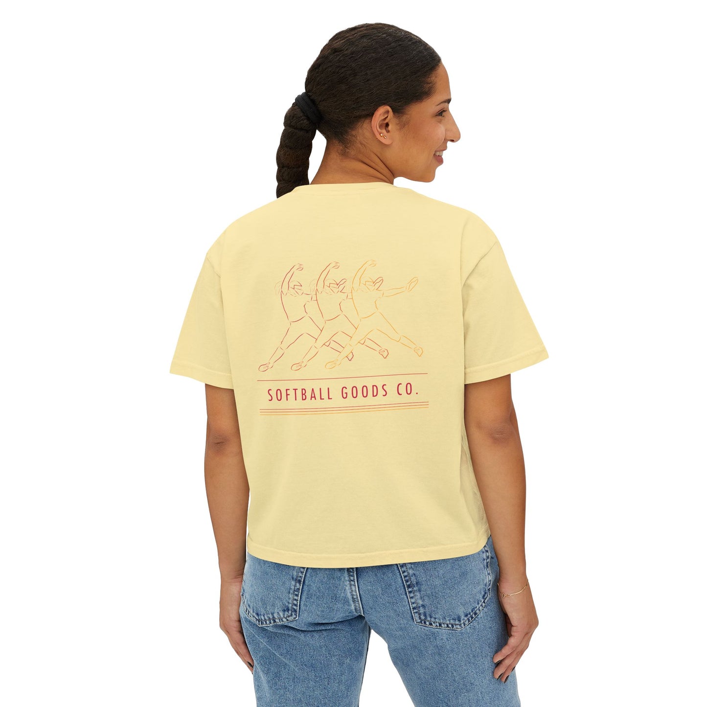Women's Boxy Tee - Softball Goods Co. Vintage Graphic Shirt