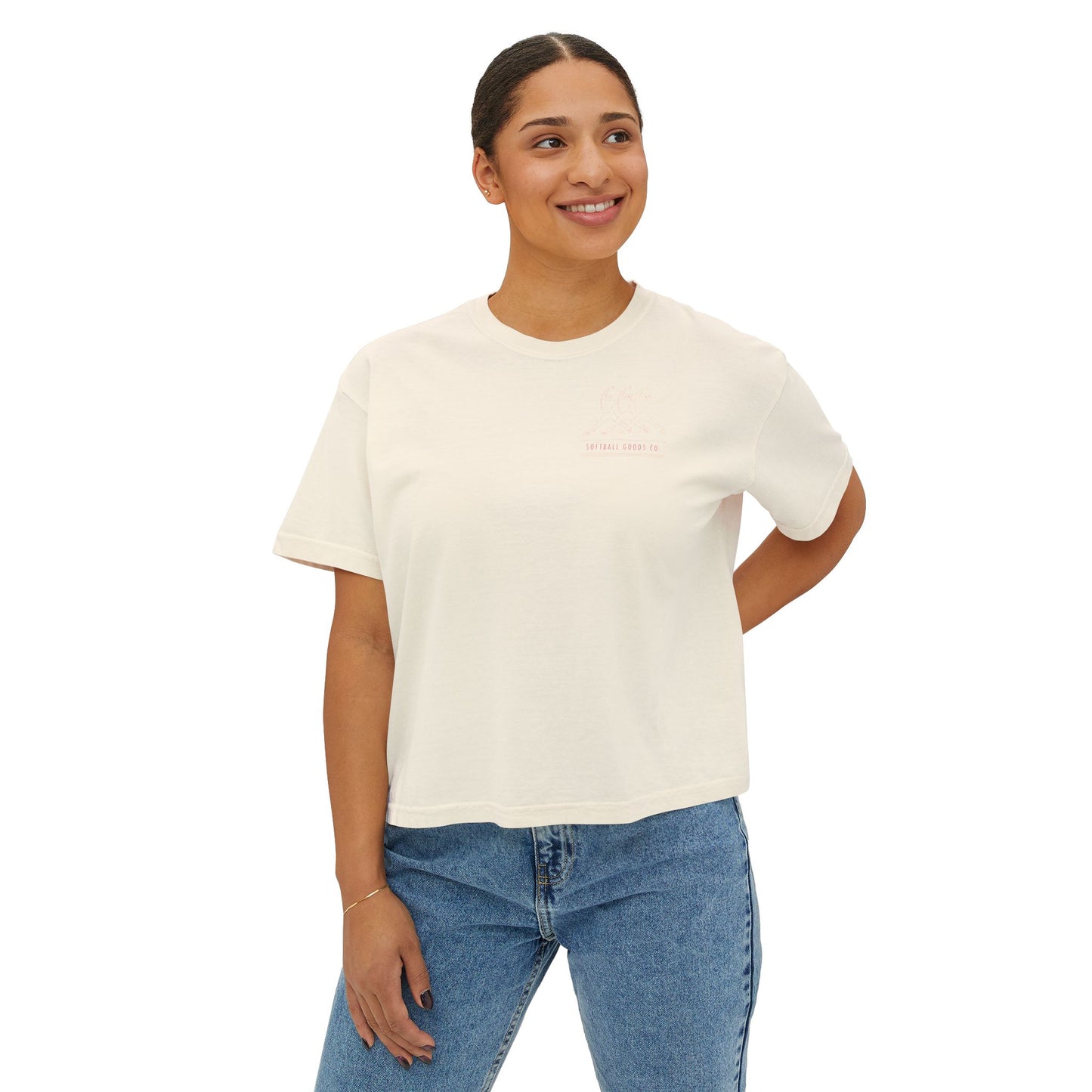 Women's Boxy Tee - Softball Goods Co. Vintage Graphic Shirt