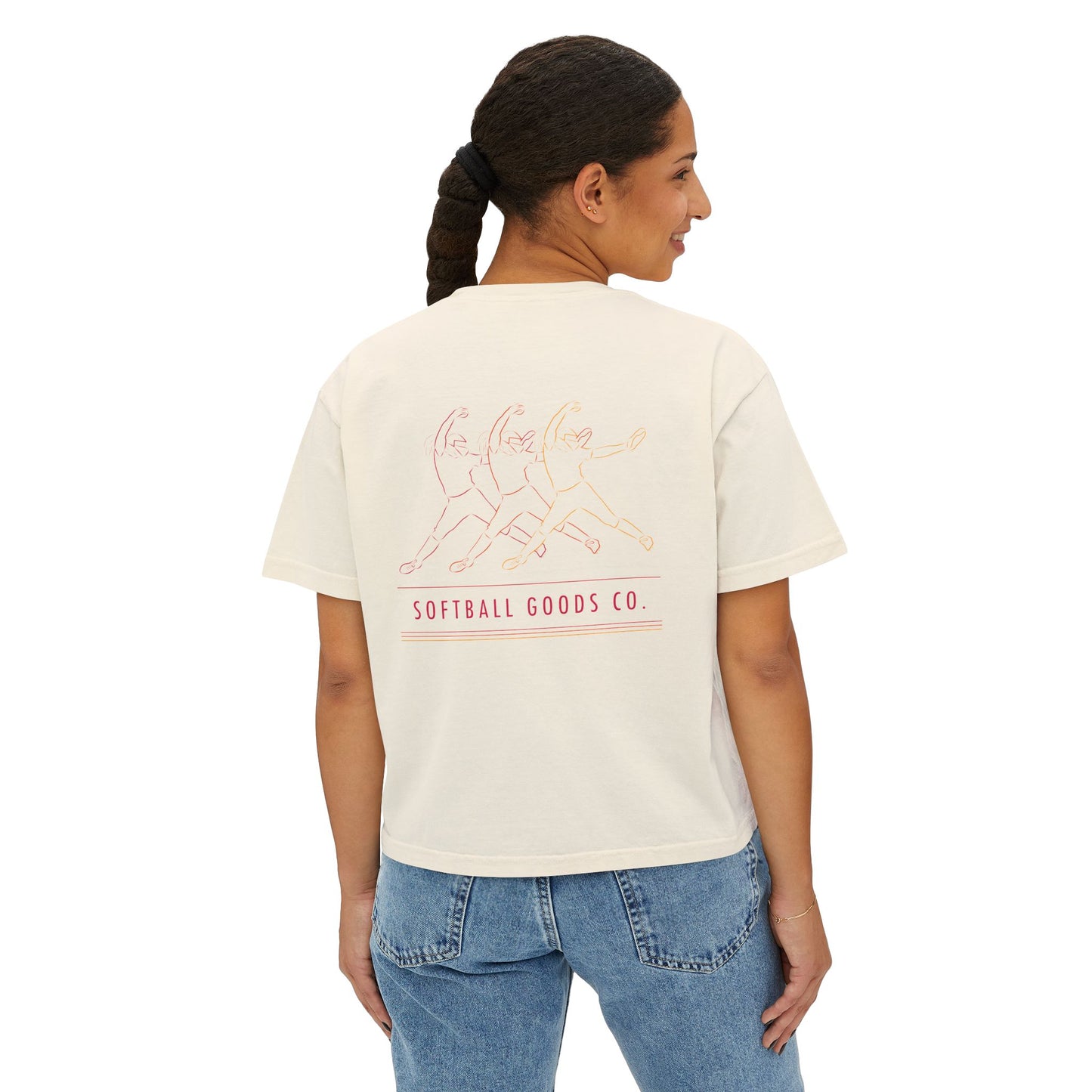 Women's Boxy Tee - Softball Goods Co. Vintage Graphic Shirt